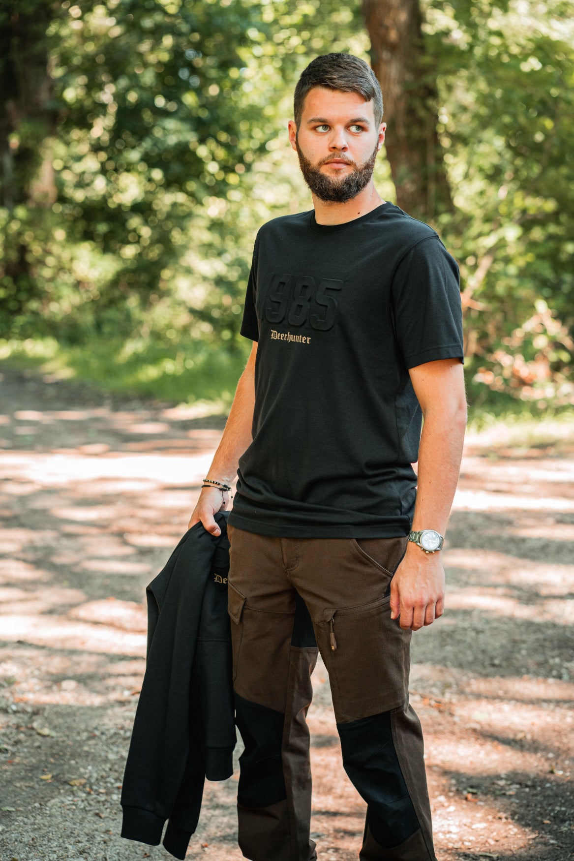 Deerhunter Sarek Full Stretch Bukser - Herre - Fallen Leaf/Sort