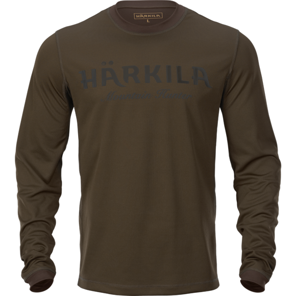 Härkila Mountain Hunter L/S t-shirt - Herre - Hunting green/Shadow brown