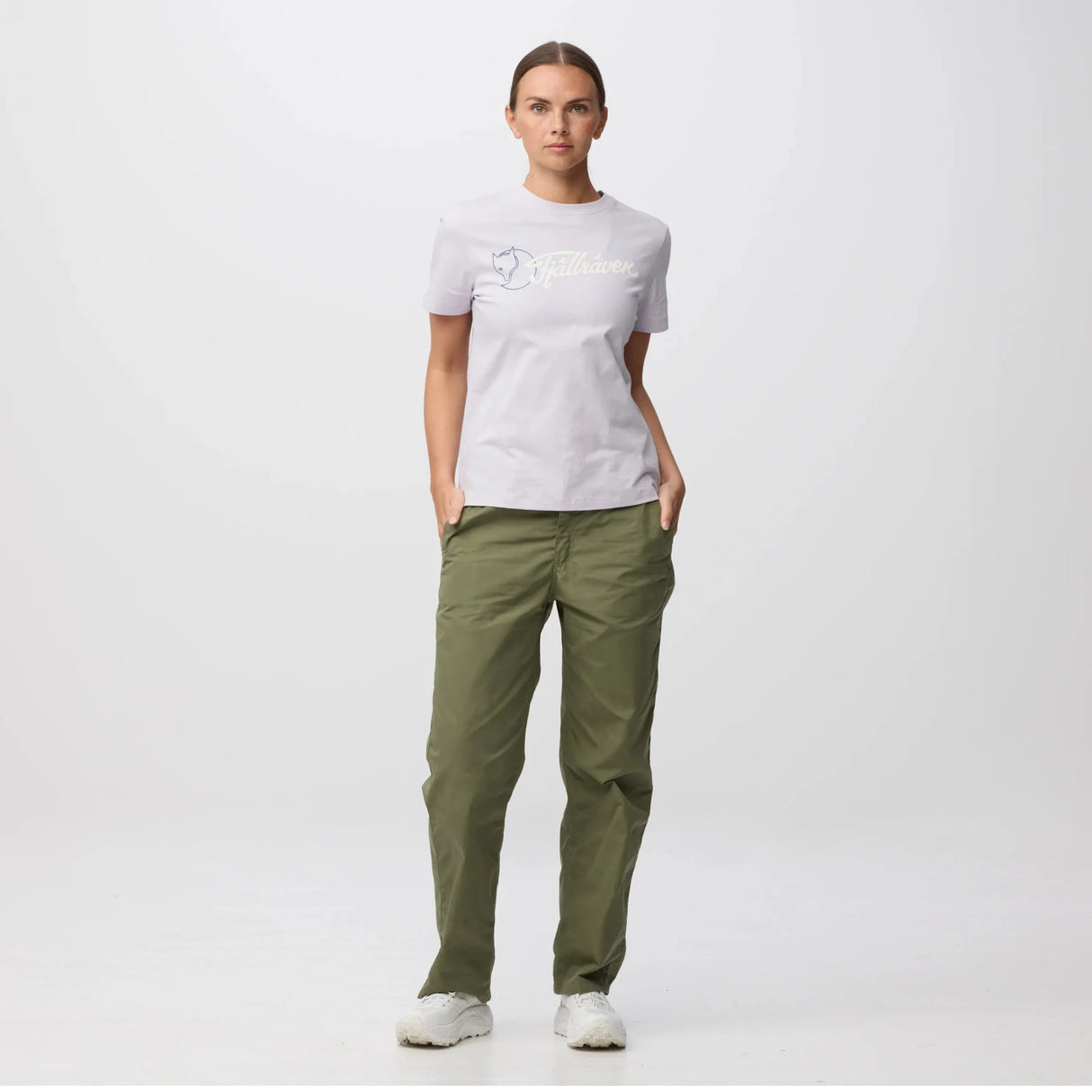 Fjällräven Archive Logo T-Shirt - Dame - Lavender Mist