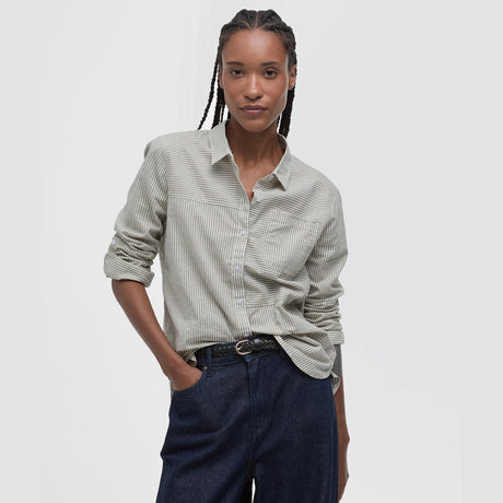 Barbour Beachfront L/S Skjorte - Dame - Dusky Green Stripe