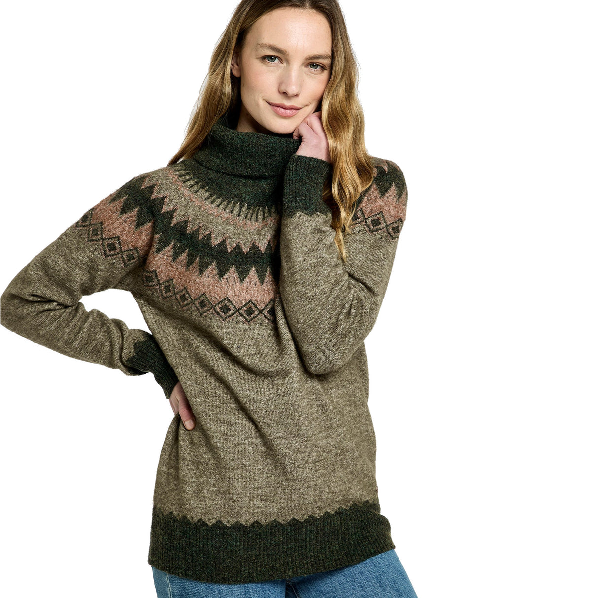 Dubarry Devlin Fair Isle pattern sweater - Dame - Olive Multi