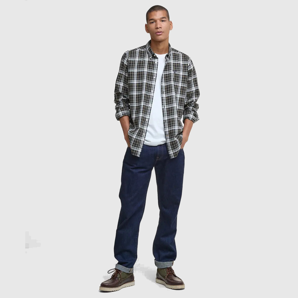 Barbour Mosswood Tailored Checked Skjorte - Herre - Olive