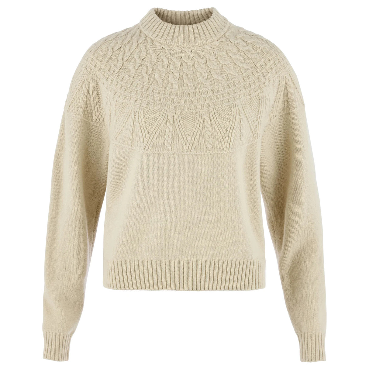 Fjällräven Övik Solid Jacquard Strik - Dame - Light Beige