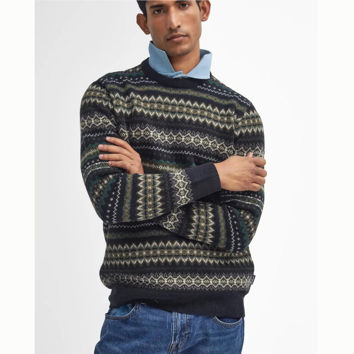 Barbour Case Fair Isle Strik - Herre - Black Marl