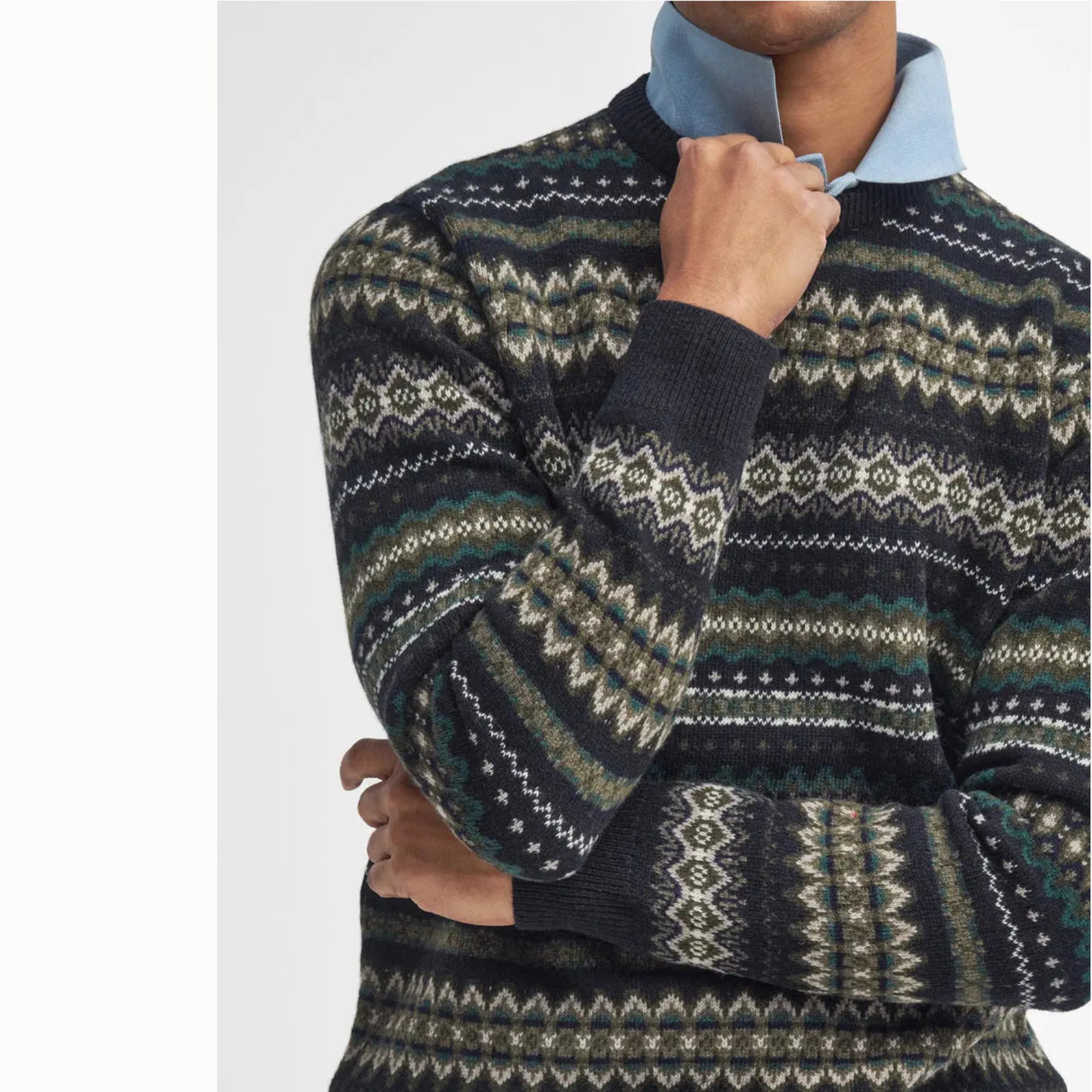 Barbour Case Fair Isle Strik - Herre - Black Marl