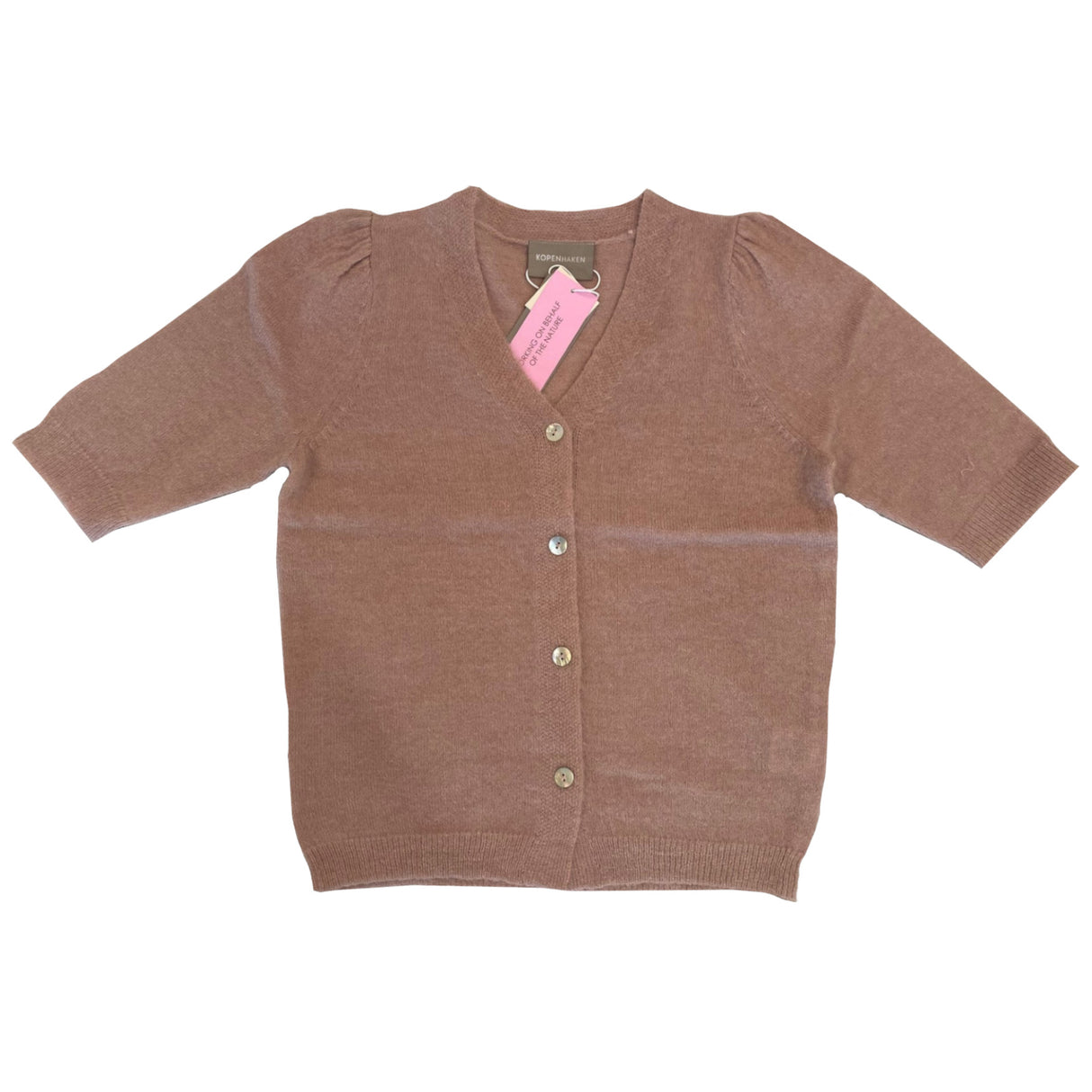 Kopenhaken Balvi Short Sleeve Cardigan - Dame - Fawn