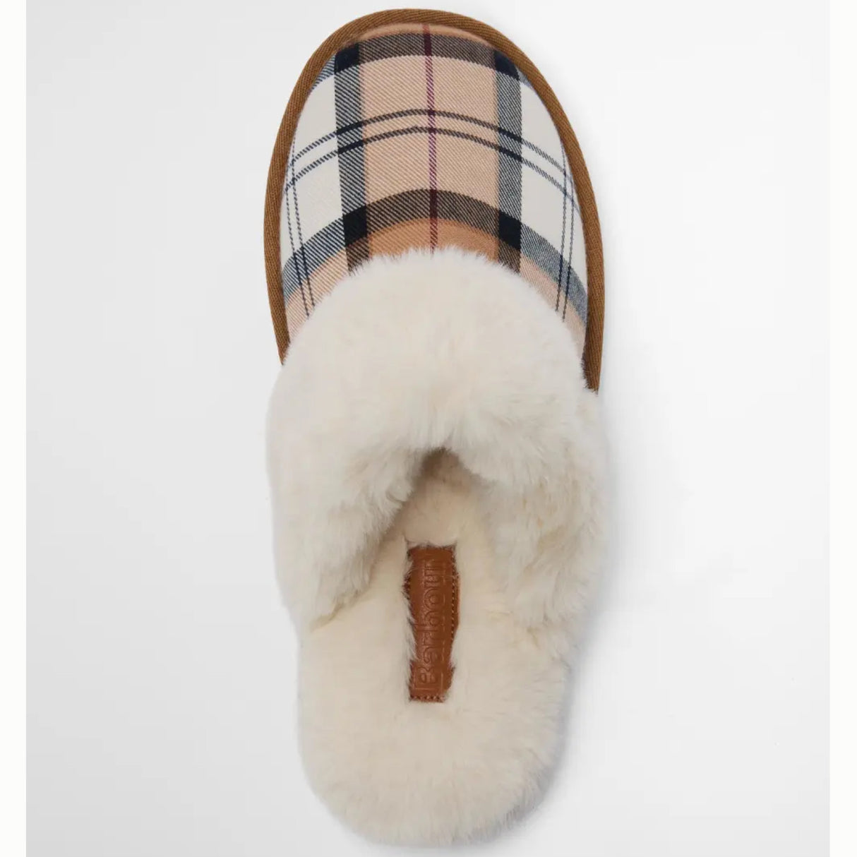 Barbour Claudia Tartan Mule Slipper - Dame - Hessian