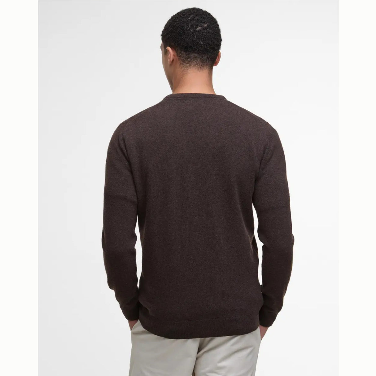 Barbour Essential Lambswool Crew - Herre - Dark Oak