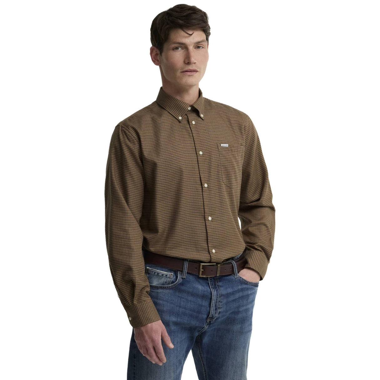 Barbour Barnard Thermo Weave Regular Fit Checked Shirt - Olive