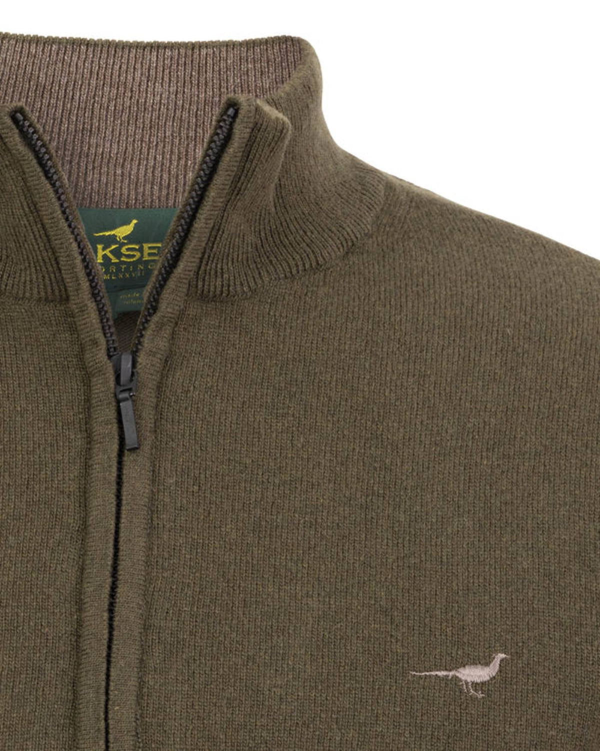 Laksen Brompton Zip Neck Strik - Herre - Olive