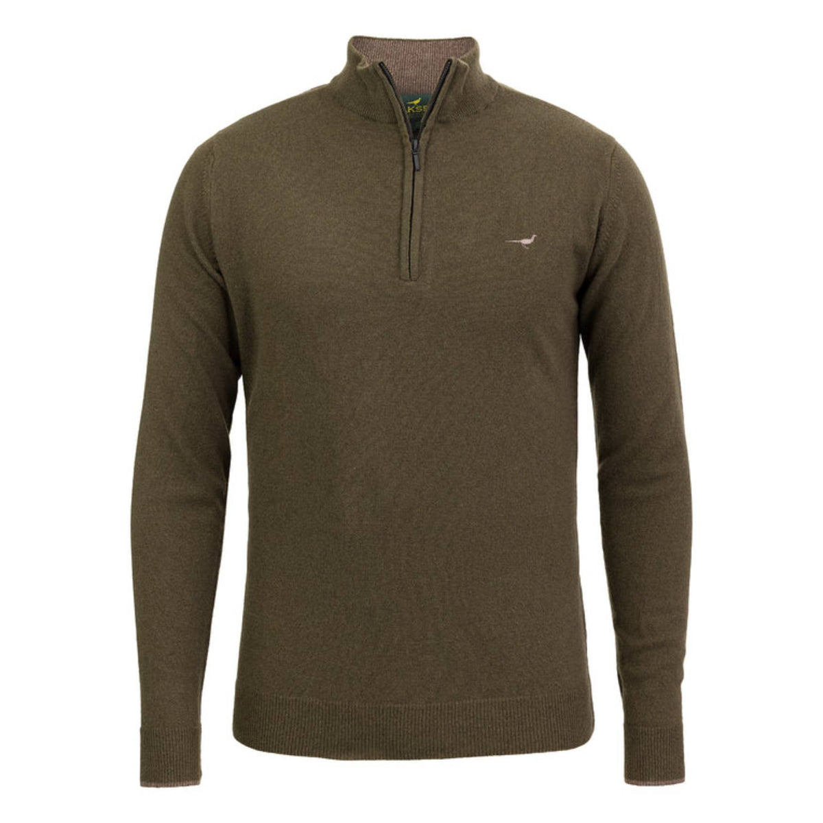 Laksen Brompton Zip Neck Strik - Herre - Olive