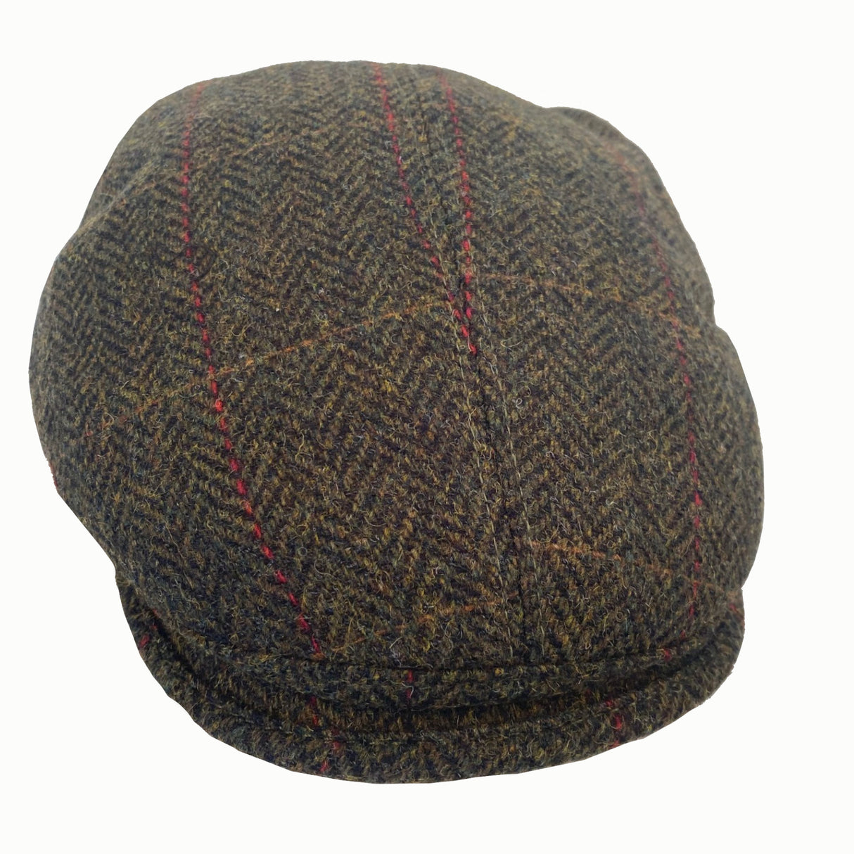 Fiebig Shetland Flatcap - Herringbone/Check - Olive