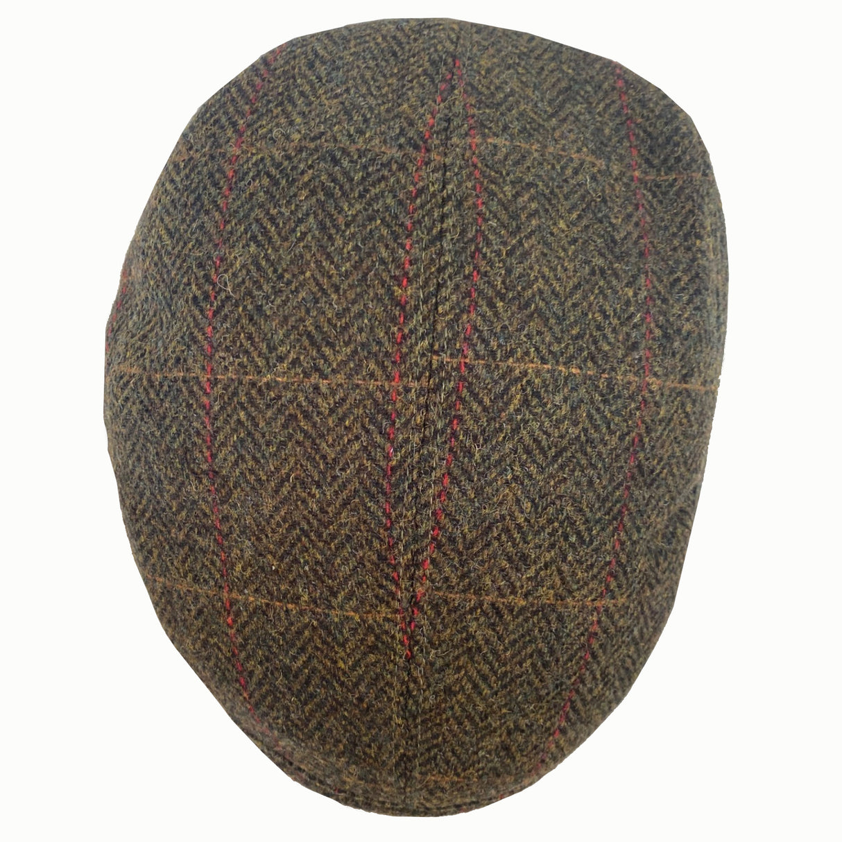 Fiebig Shetland Flatcap - Herringbone/Check - Olive