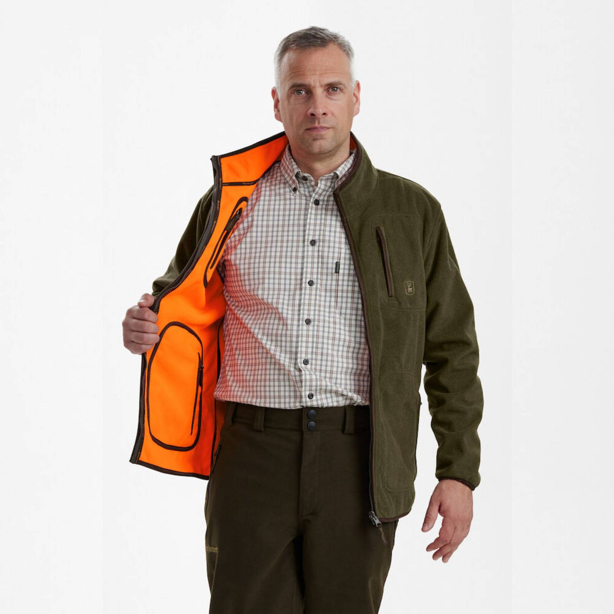 Deerhunter Gamekeeper Bonded Fleecejakke - vendbar - Herre - Orange