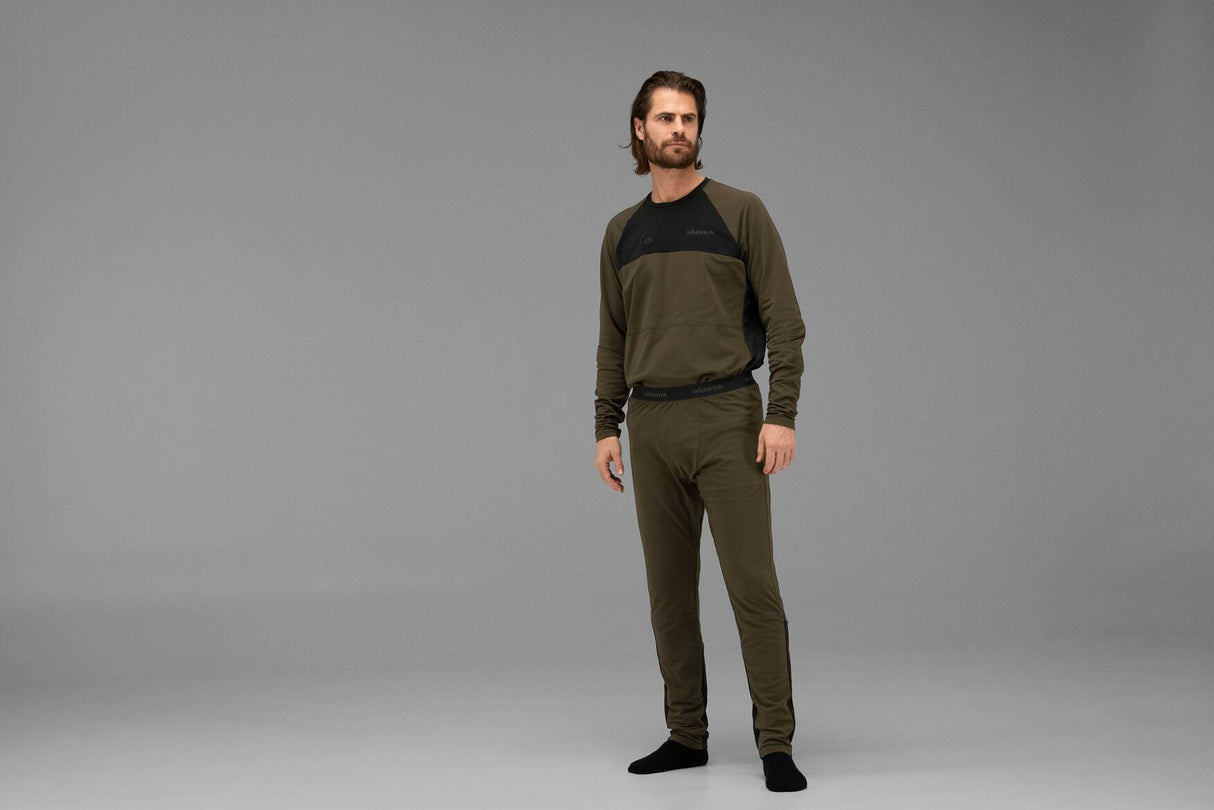 Härkila Heat L/S t-shirt - Herre - Willow green/Black