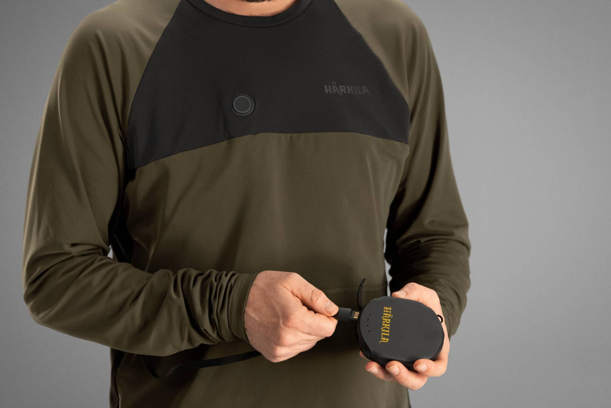 Härkila Heat L/S t-shirt - Herre - Willow green/Black