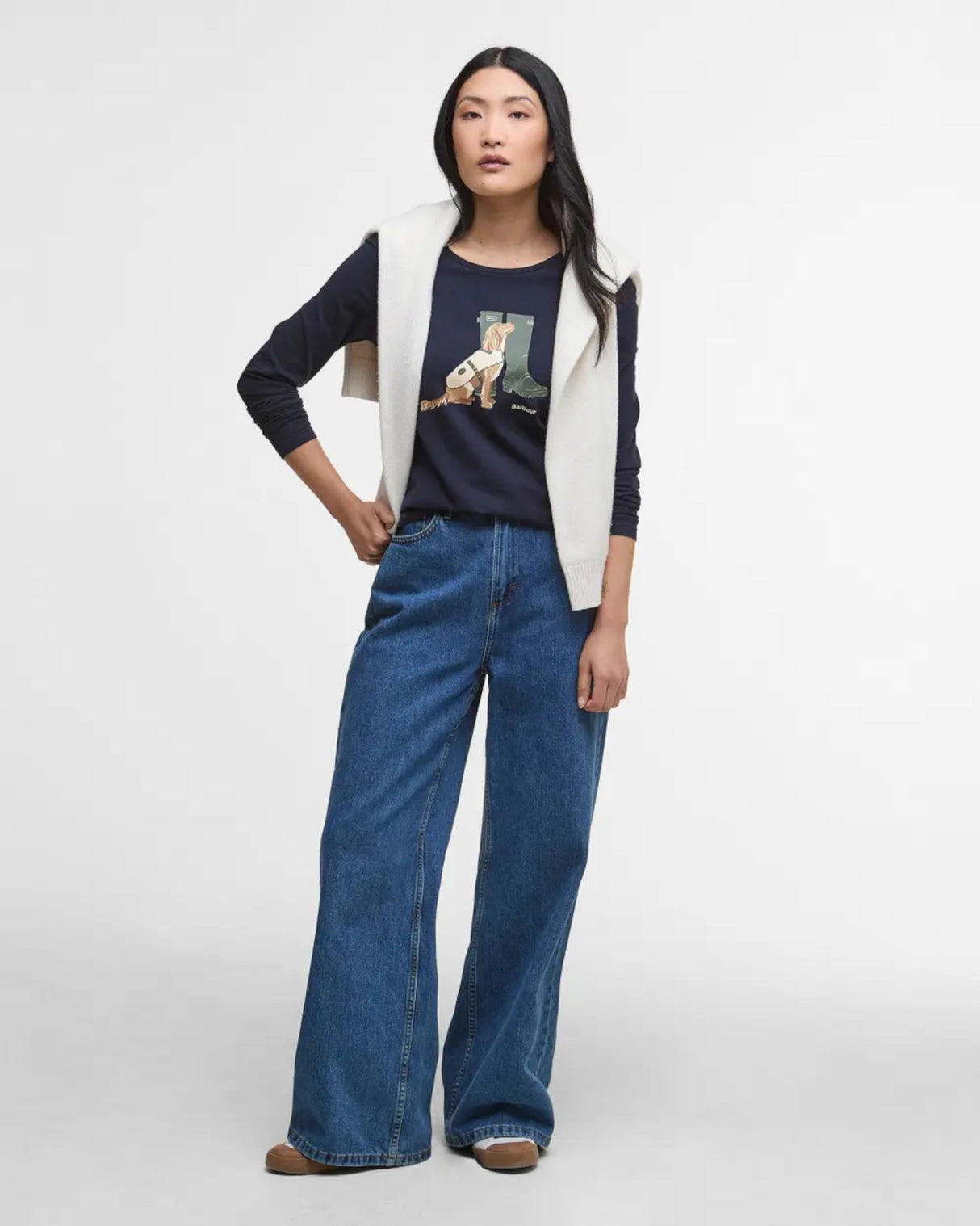 Barbour Hedley L/S T-Shirt - Dame - Navy