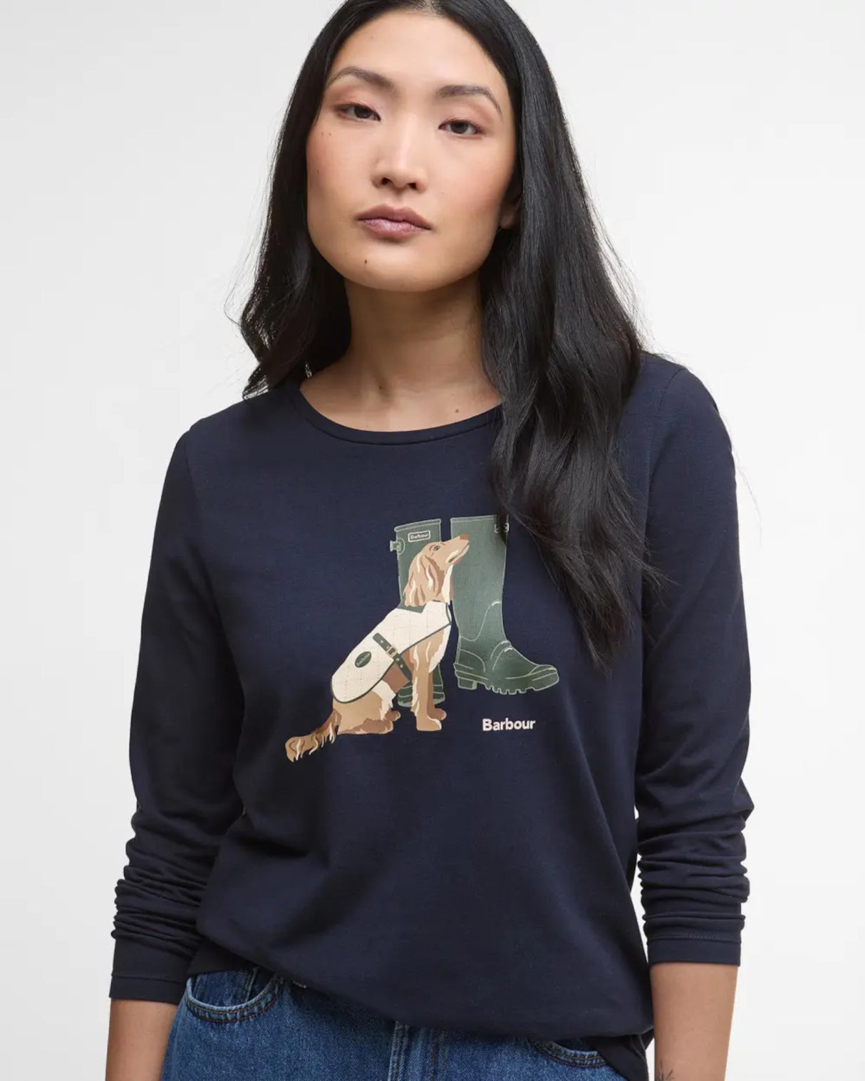 Barbour Hedley L/S T-Shirt - Dame - Navy