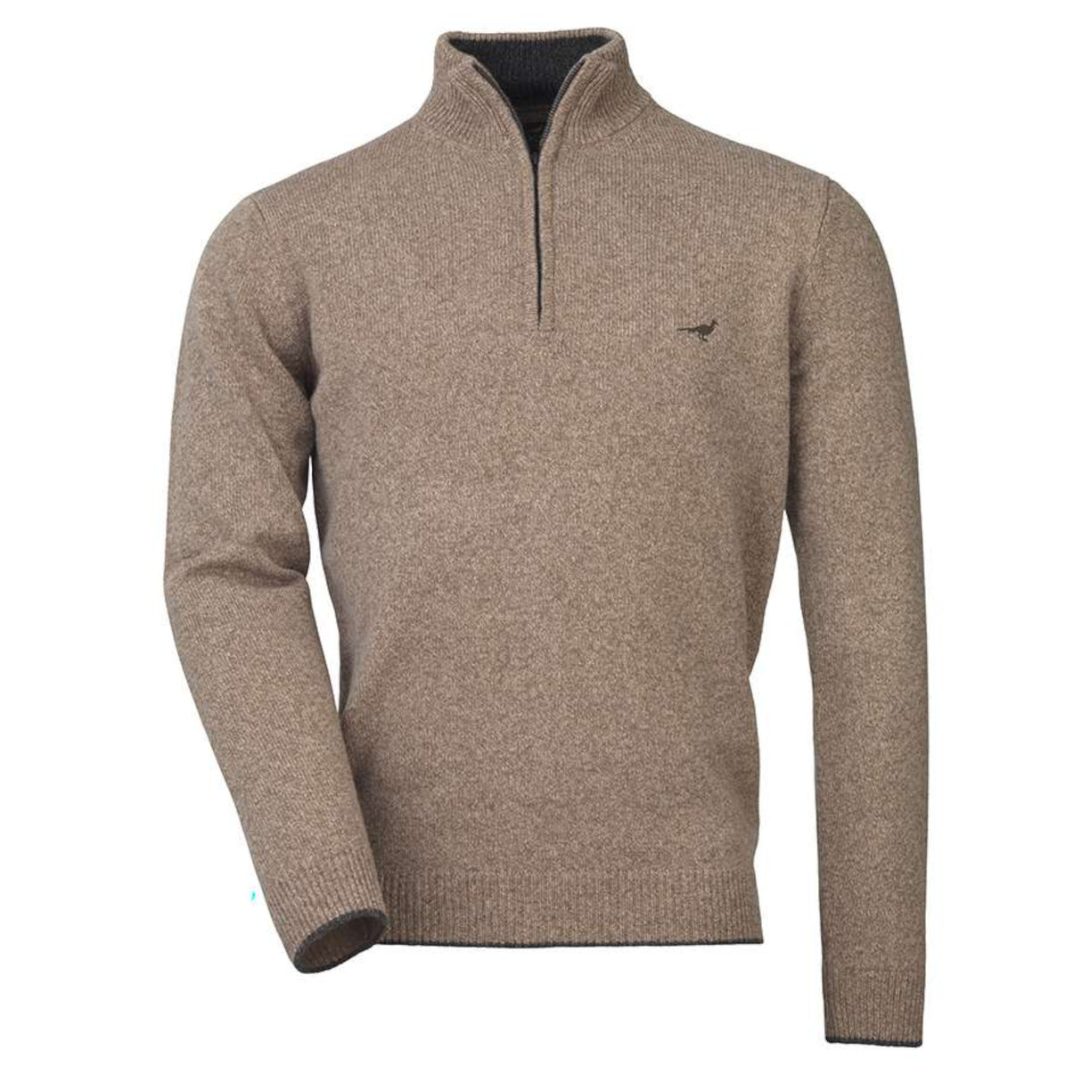 Laksen Brompton Zip Neck Strik - Herre - Camel