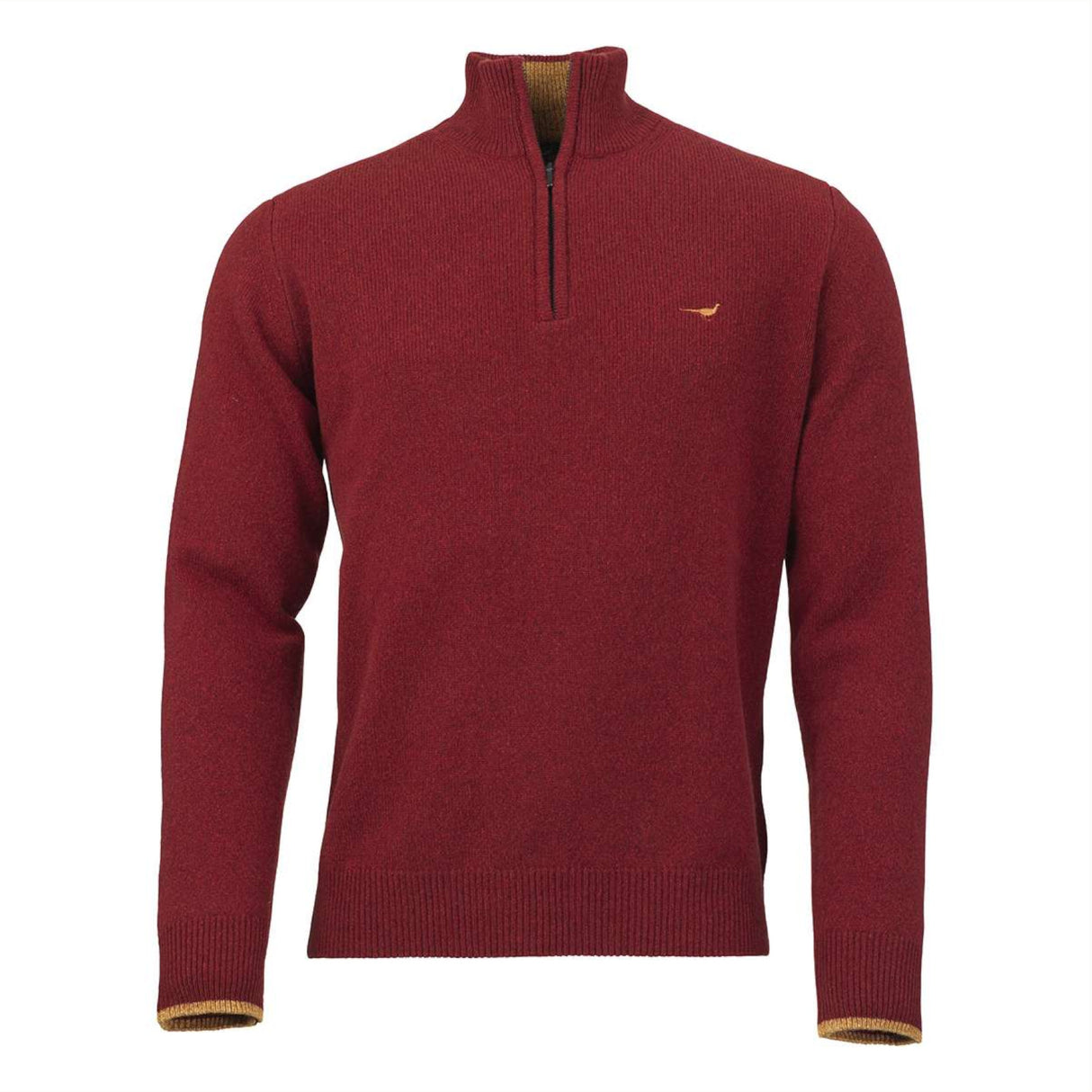 Laksen Brompton Zip Neck Strik - Herre - Wine