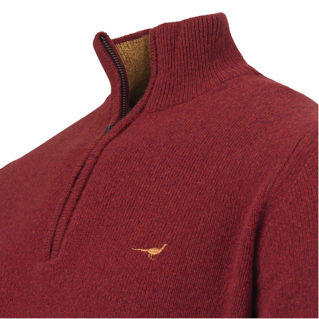 Laksen Brompton Zip Neck Strik - Herre - Wine