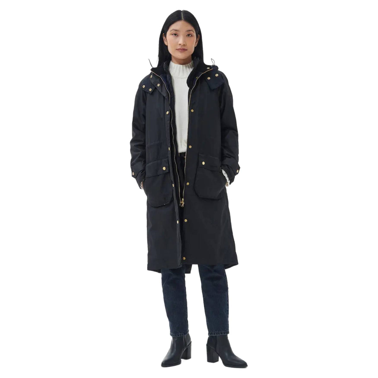 Barbour Long Cannich Wax W Jakke - Dame - Sort