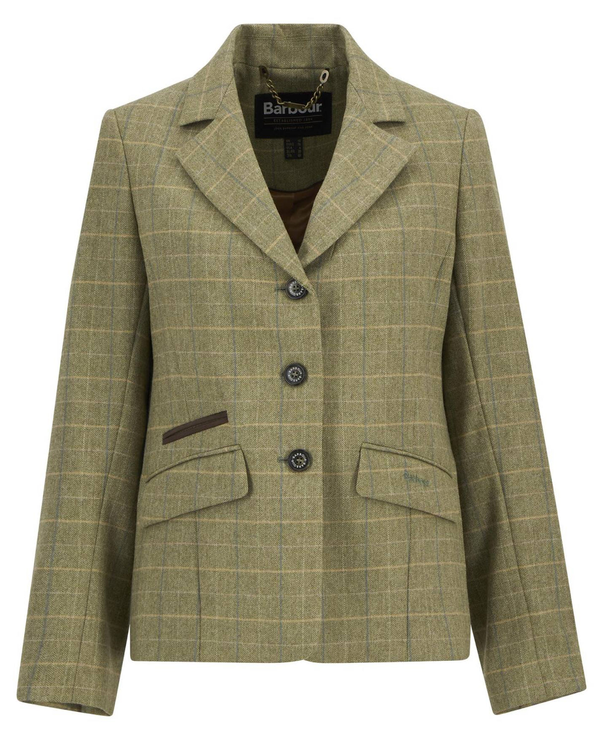 Barbour Lupin Tailored Uldjakke - Dame - Light Olive Check