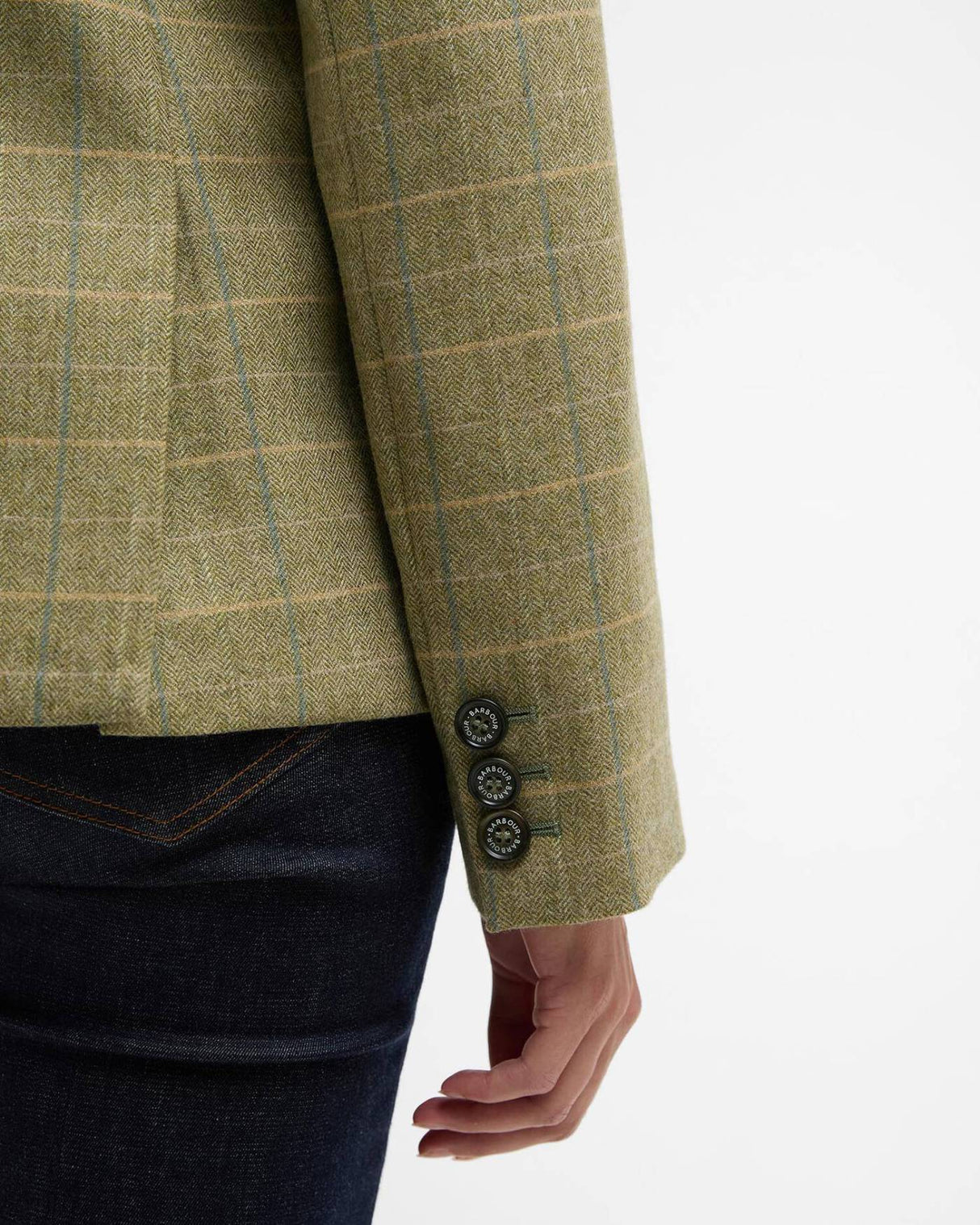 Barbour Lupin Tailored Uldjakke - Dame - Light Olive Check