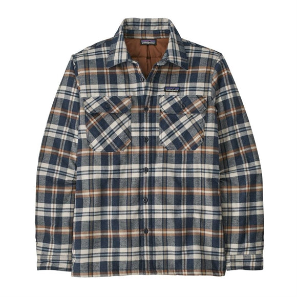Patagonia M's Insulated Organic Cotton MW Fjord Flannel Skjorte - Herre - Fields New Navy