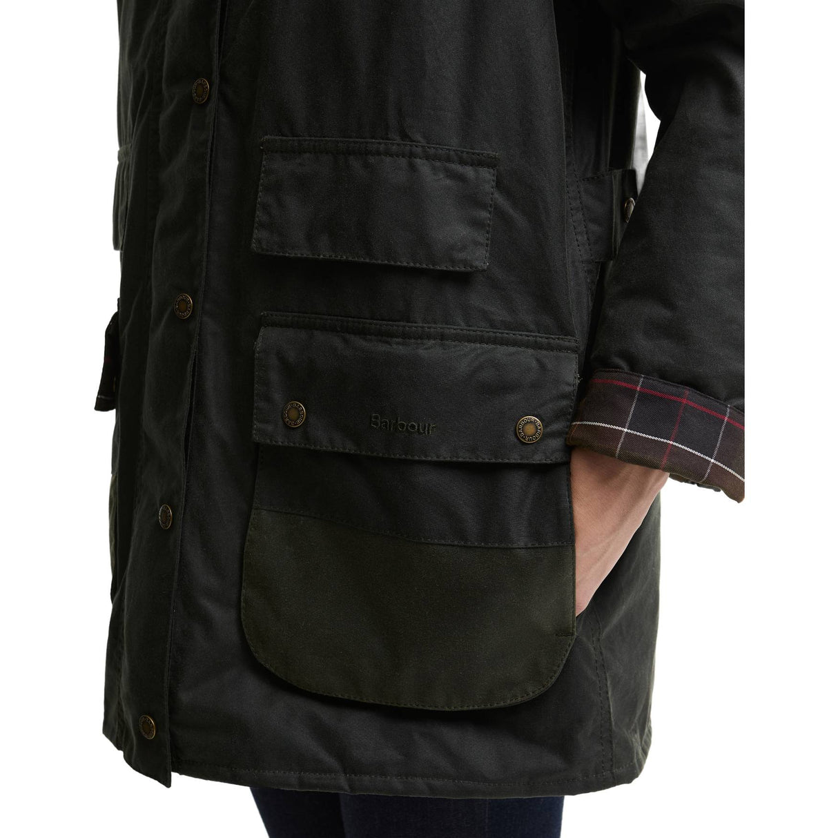 Barbour Modern Border Wax Jakke - Dame - Sage