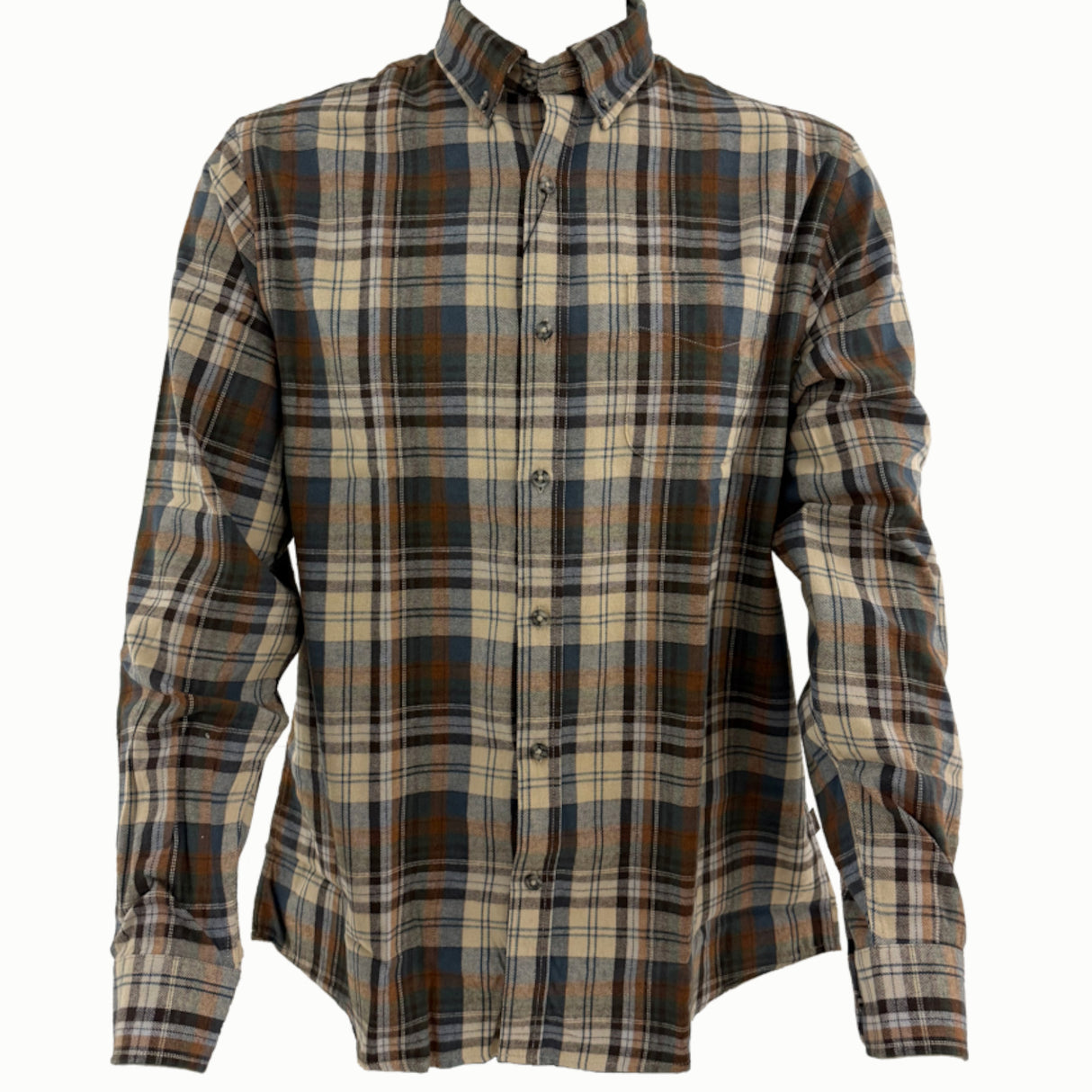 Nordhunt Oklahoma Flannelskjorte - Herre - Steal Blue/Tobacco Check