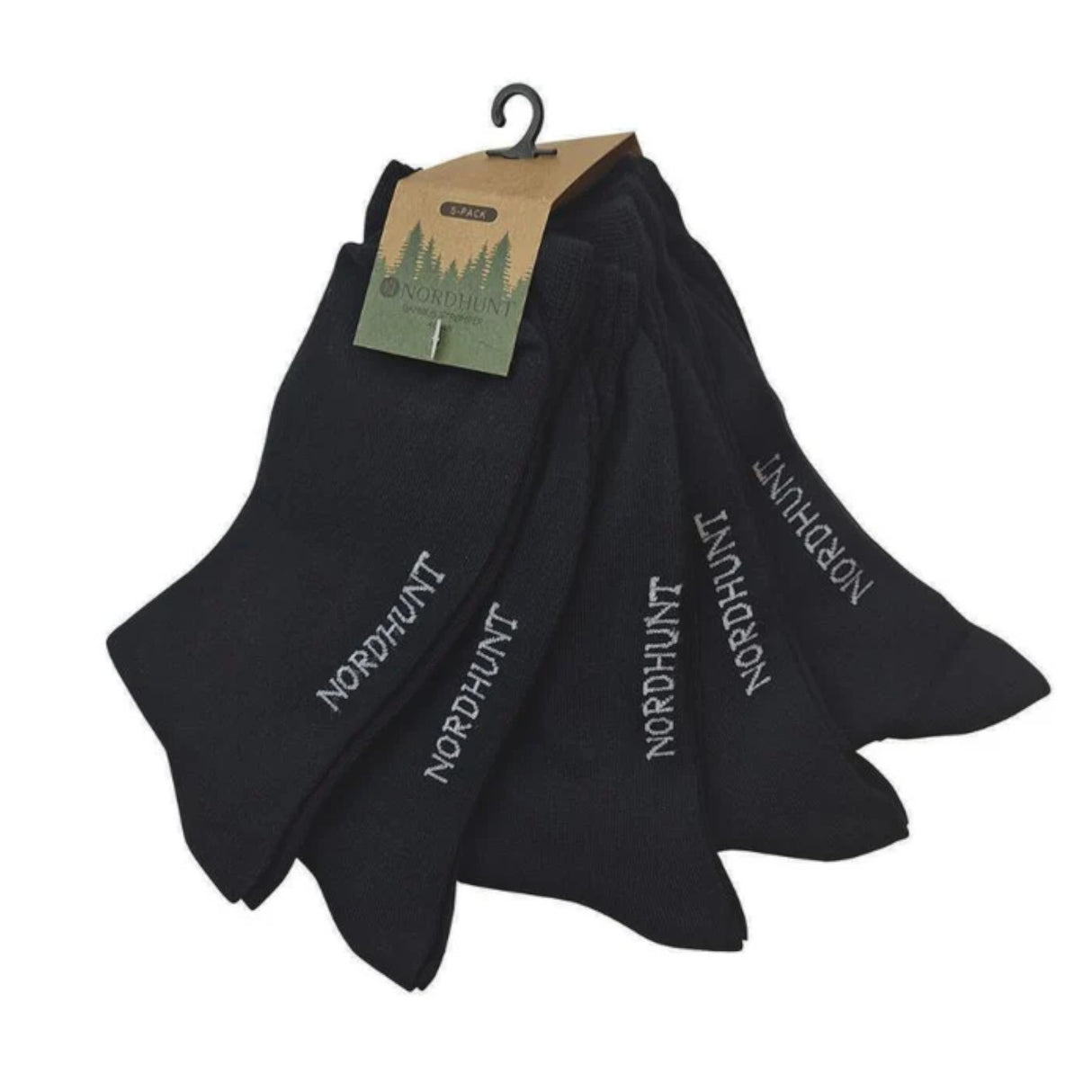Nordhunt 5-pak Sneakers Bambusstrømper - Sort