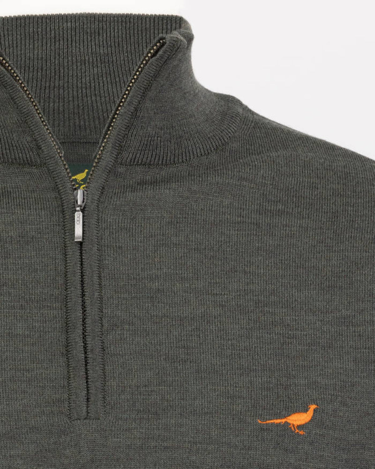 Laksen Norfolk Zip-neck Strik - Herre - Loden Green