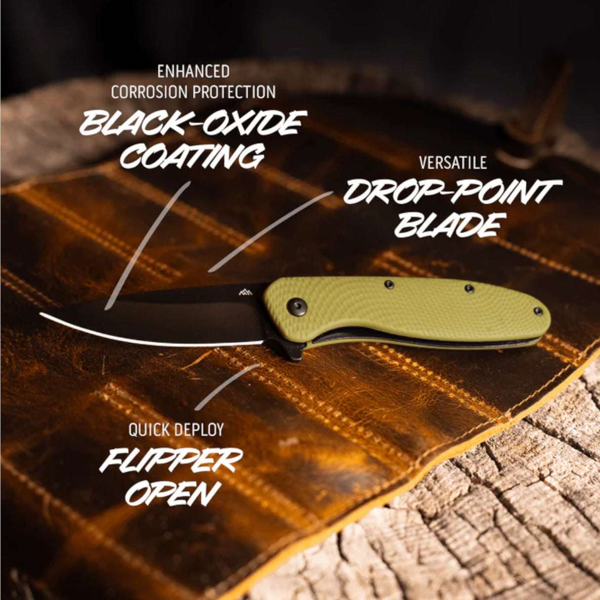 Outdoor Edge Dirk Foldekniv - Green Alu