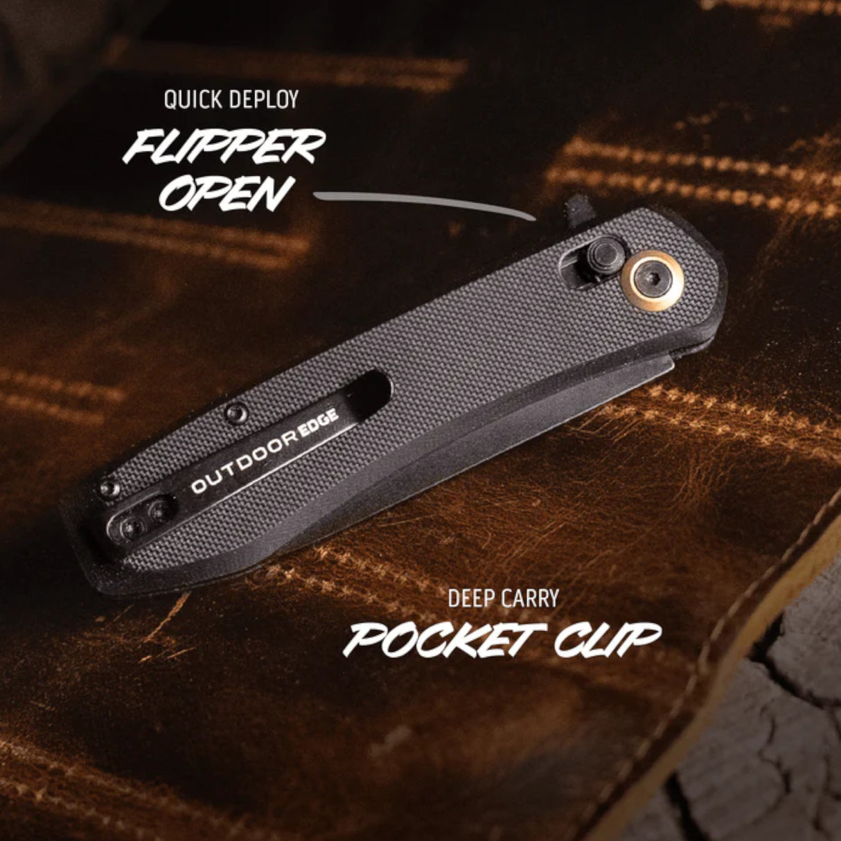 Outdoor Edge Sentinel Foldekniv - Black G10