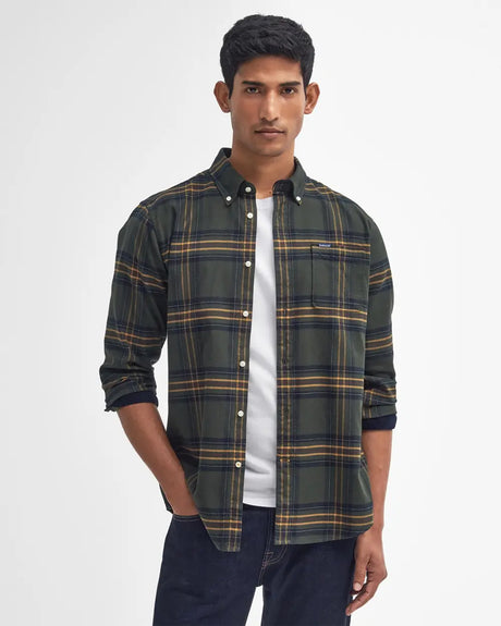 Barbour Portdown Tailored Checked Shirt - Herre - Olive