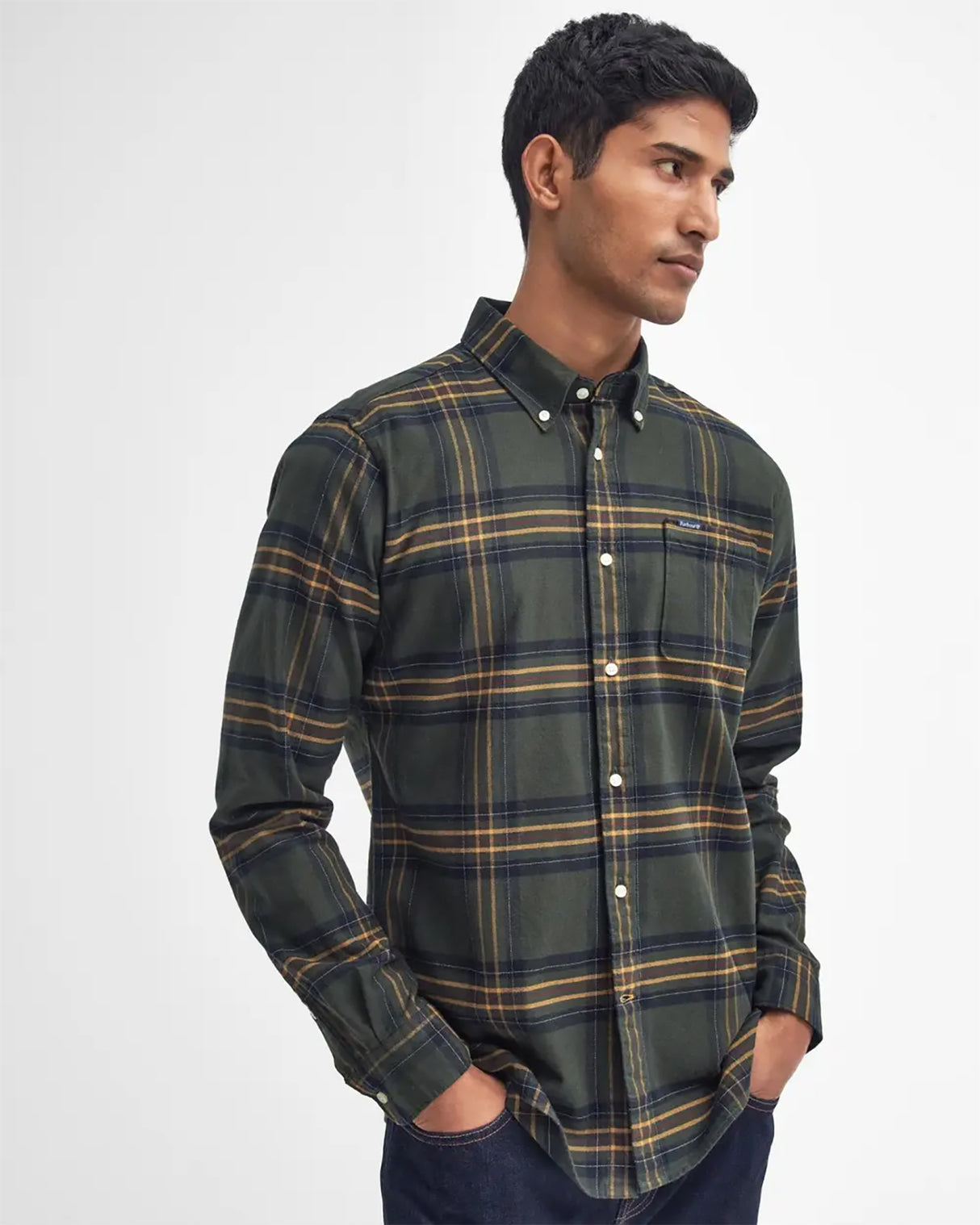 Barbour Portdown Tailored Checked Shirt - Herre - Olive