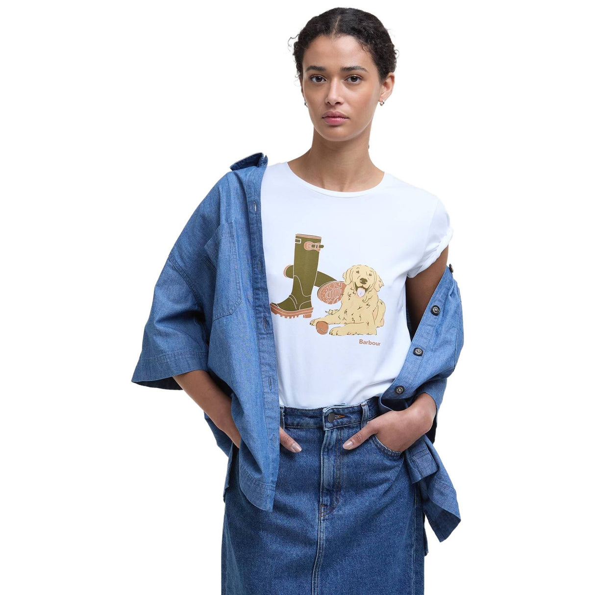 Barbour Rowen T-shirt - Dame  - Hvid