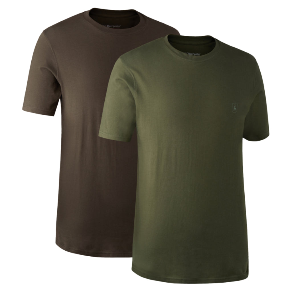 Deerhunter T-Shirt 2-Pack - Herre - Green/Brown