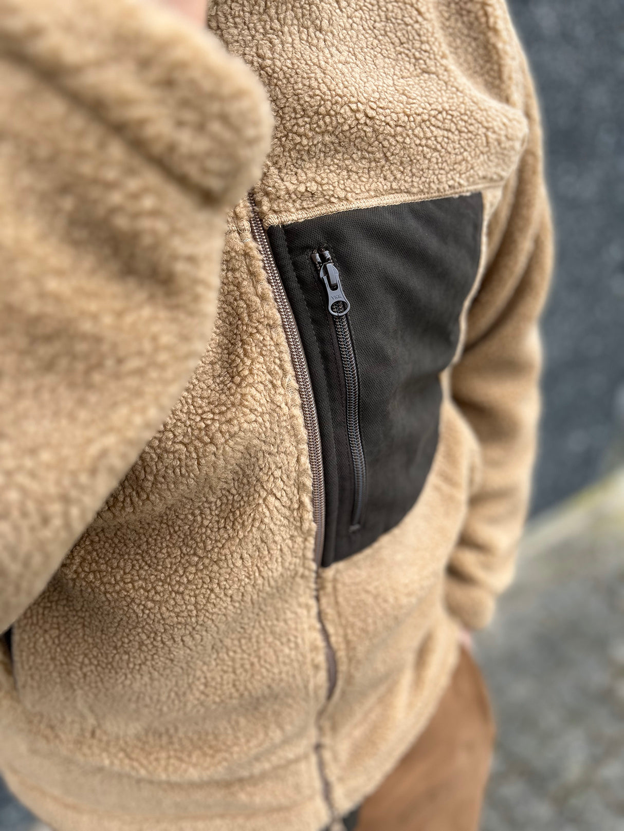 Laksen Teddy Fleece Jakke - Herre - Camel