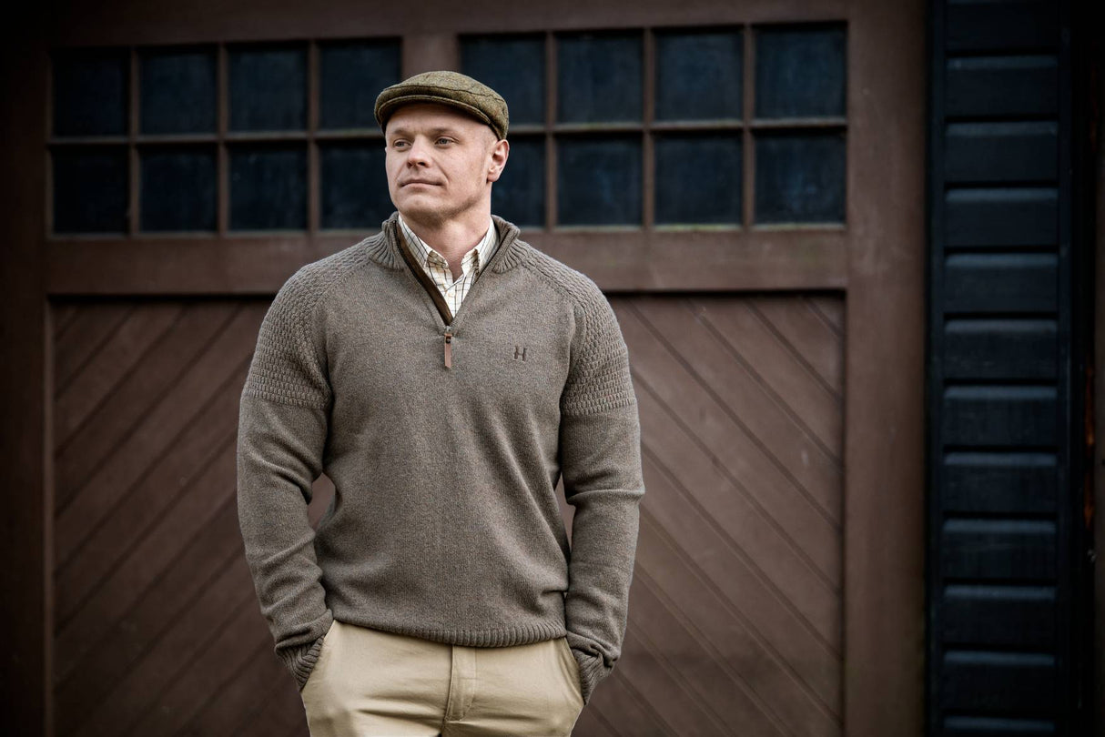 Härkila Vincent Merino Half Zip Pullover Herre - Dark Sand