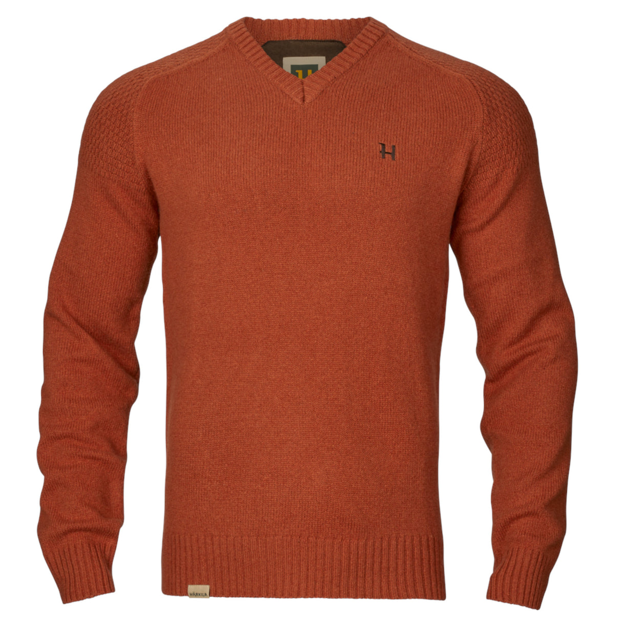Härkila Vincent Merino V-Neck Pullover - Herre - Bombay Brown