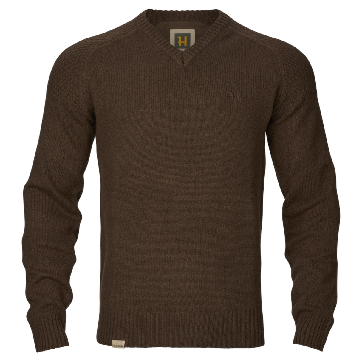 Härkila Vincent Merino V-Neck Pullover - Herre - Demitasse Brown