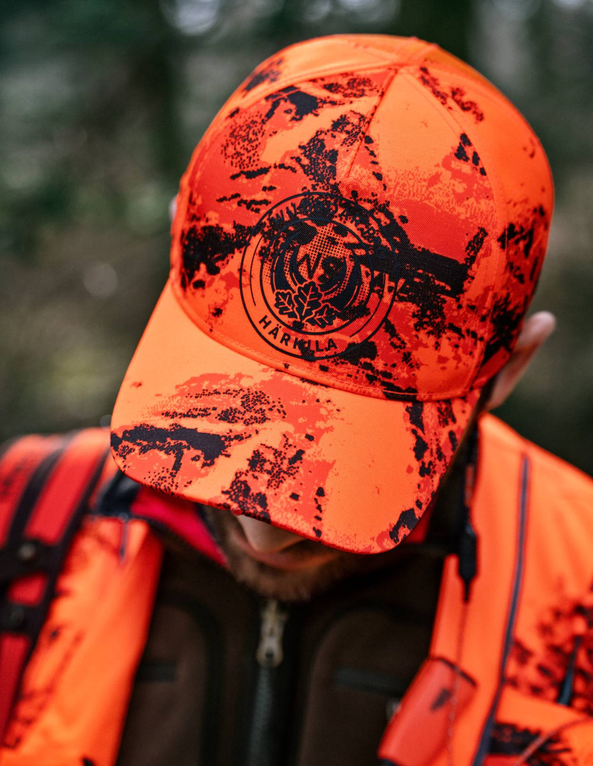 Härkila Wildboar Pro Blaze Camo Light Cap One Size - Axis Msp®ce - Orange/Shadow Brown