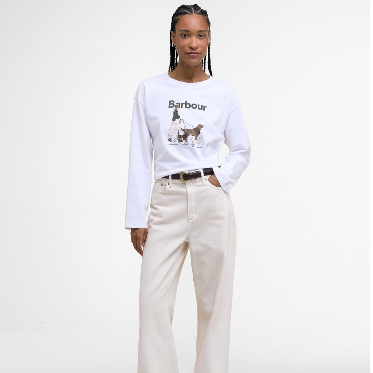 Barbour Woodhouse LS T-Shirt - Dame - Hvid