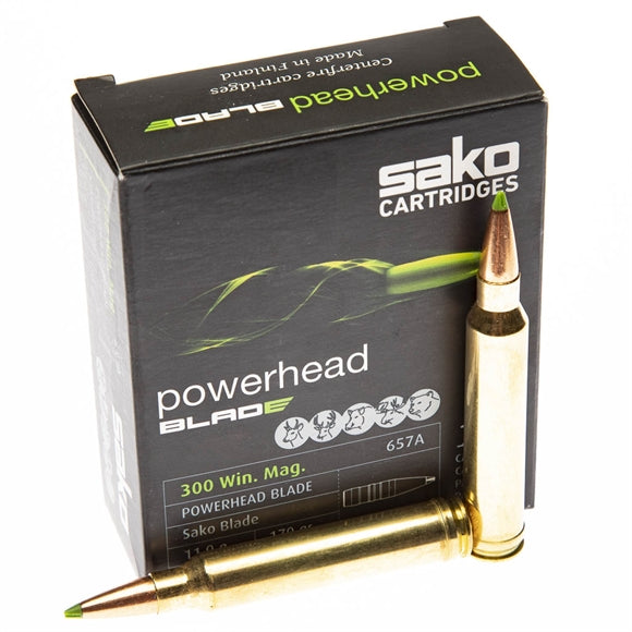 Sako Powerhead Blade Riffelpatroner - 10 stk - Kal. 300 Win. Mag.