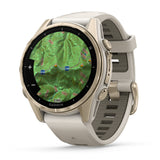 Garmin Fenix 8 Sapphire Smartwatch - AMOLED - 43 mm - Soft Gold/Fog Grey/Dark Sandstone