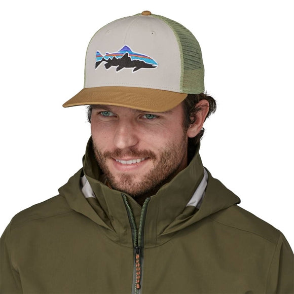 Patagonia Fitz Roy Trout Trucker Kasket - White w/ Classic Tan - One Size