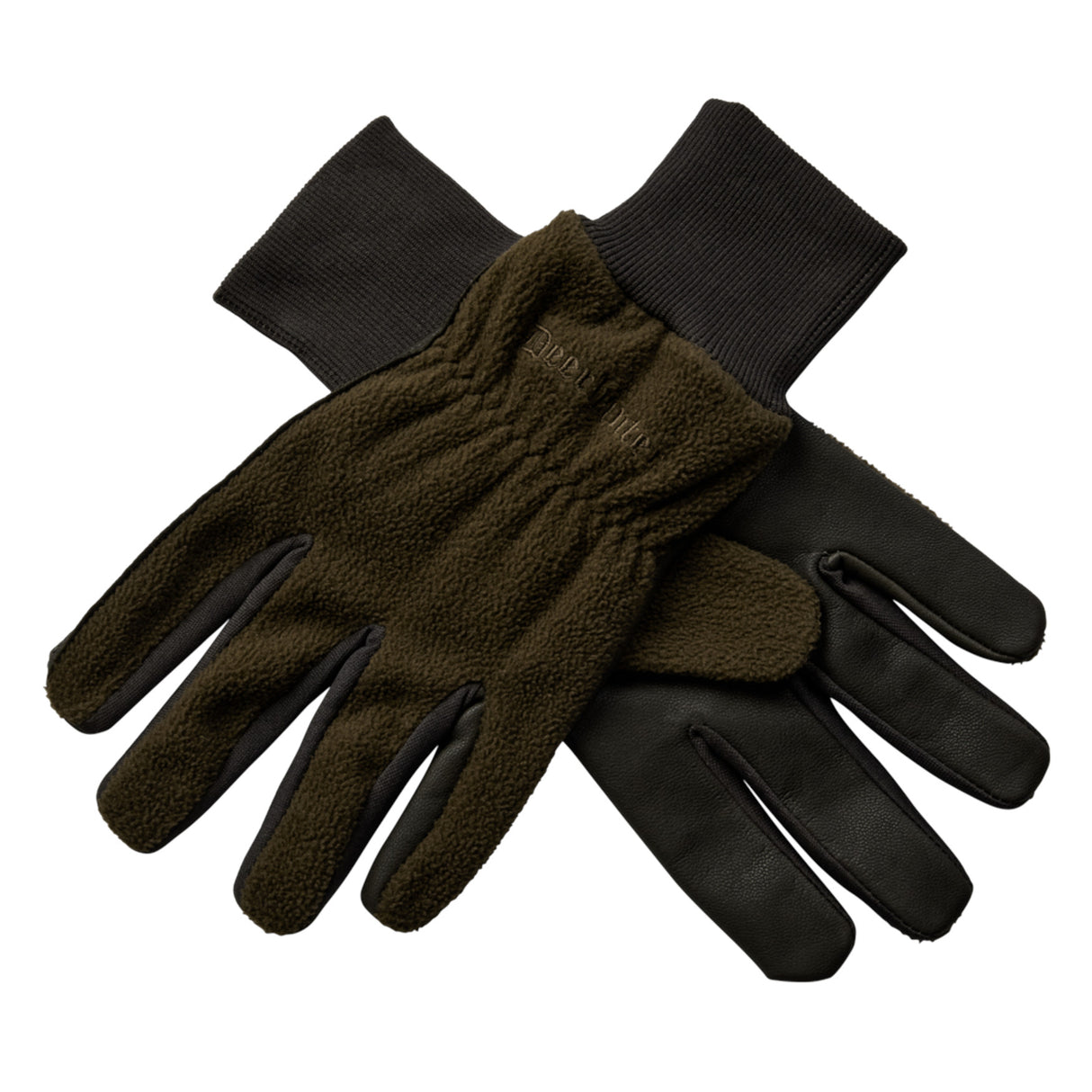 Deerhunter Fleecehandsker med læder - Unisex - Art Green