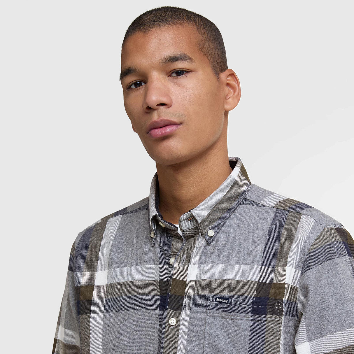 Barbour Folley Tailored Fit Skjorte - Herre - Light Grey Marl